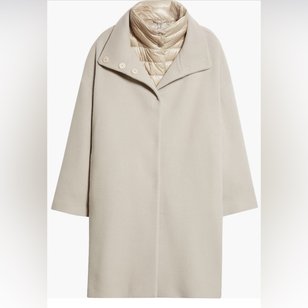Herno 2-in-1 Wool Blend Double Face Coat with Removable Down Jacket size46/10nwt
